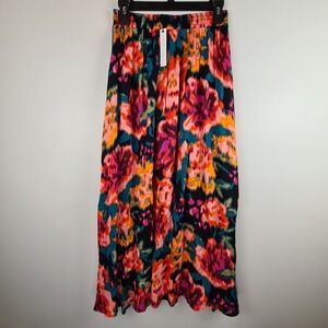 Stillwater Women's The Ariana Maxi Skirt Small Floral Art To Wear Lightweight